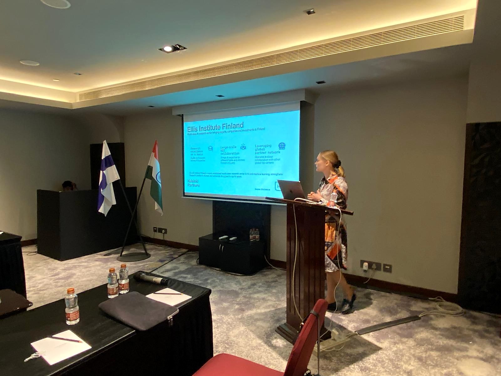 Research presentation at a Finland–India event